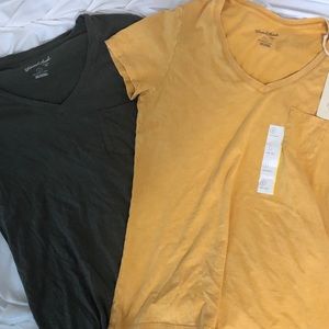 Two new universal thread pocket tees